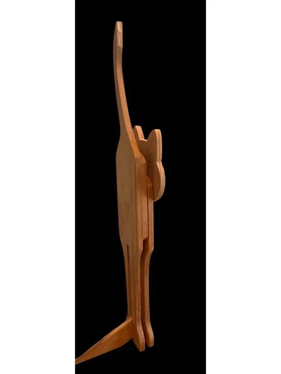 Vintage Hand-Painted Wooden Cat Doorstop Decorative Kitty Figurine - Picture 3 of 6